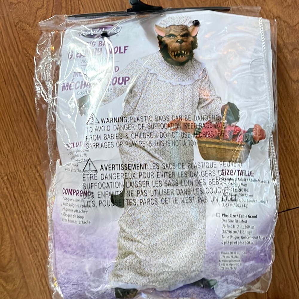 Big bad granny wolf costume mens plus size